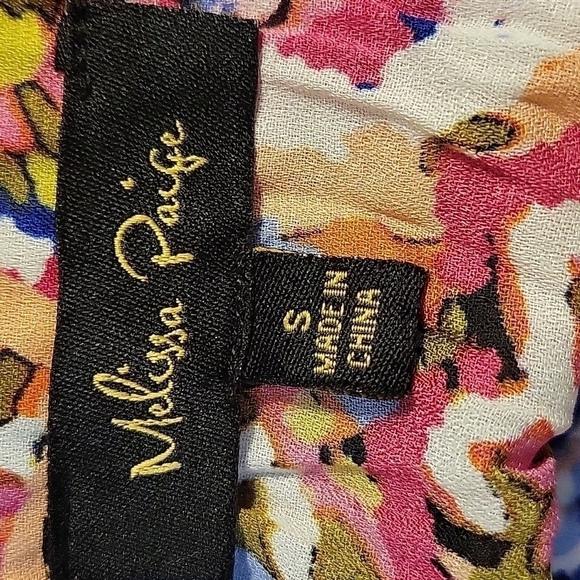 Melissa PAIGE 1990s Rainbow Ruffle Paisley Broomstick Tunic Small - Picture 8 of 10